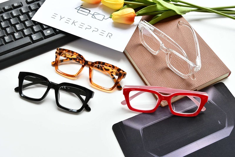 Eyekepper 4 Pack Ladies Reading Glasses - Oversized Square Design Readers for Women - Image 5